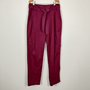 Polo Ralph Lauren Women's Pleated Trouser Pants in Burgundy Size 8 Cotton